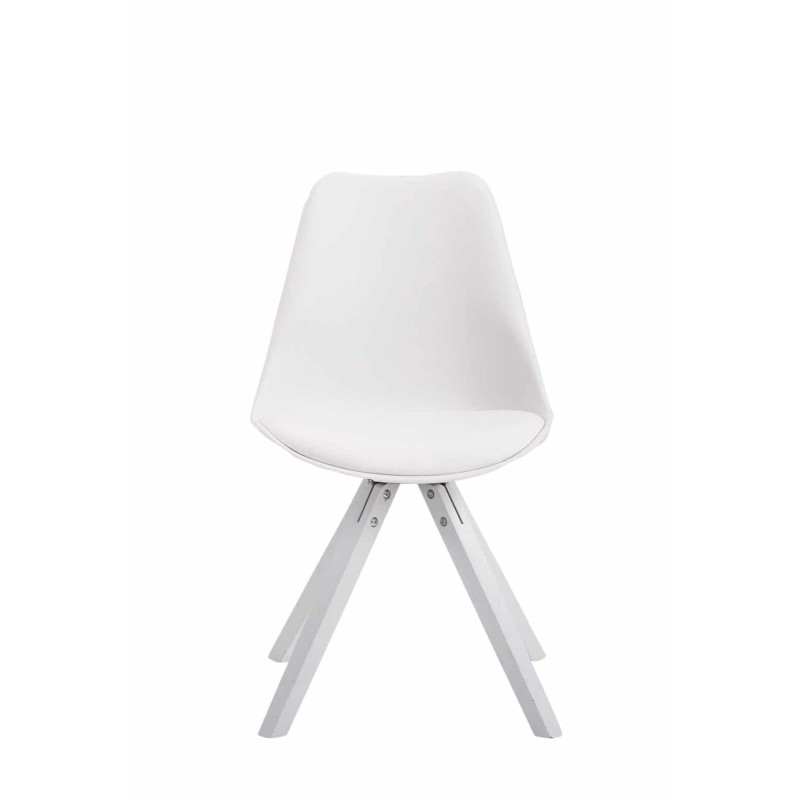 Lot de 4 chaises Toulouse simili cuir blanc Carré blanc