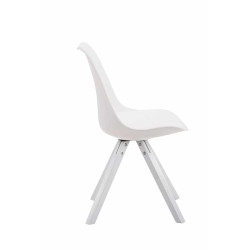 Lot de 4 chaises Toulouse simili cuir blanc Carré blanc