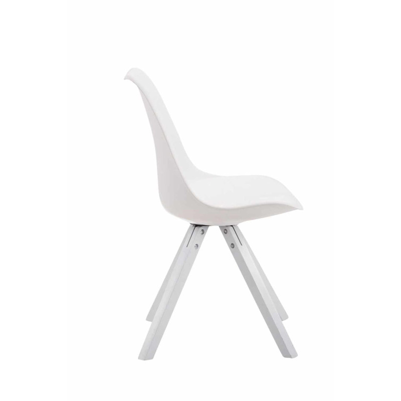 Lot de 4 chaises Toulouse simili cuir blanc Carré blanc