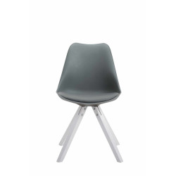 Lot de 4 chaises Toulouse simili cuir blanc Carré gris