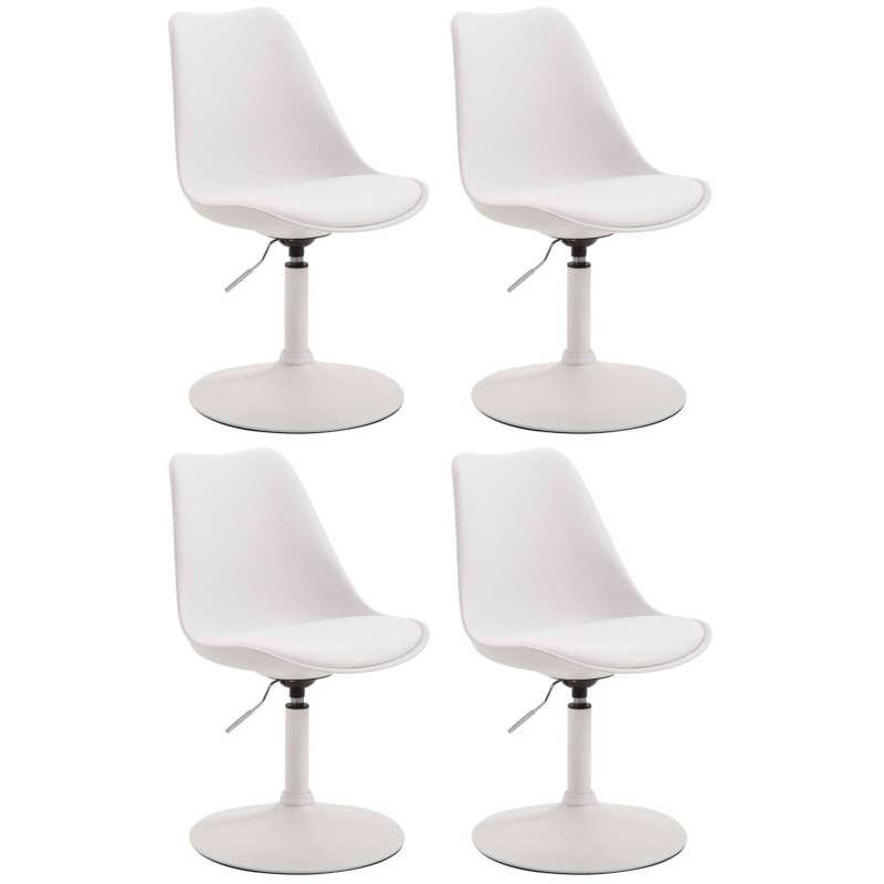 Lot de 4 chaises de salle à manger Maverick W en plastique blanc