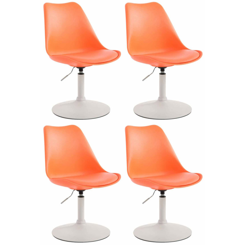 Lot de 4 chaises de salle à manger Maverick W en plastique orange