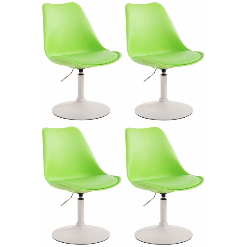 Lot de 4 chaises de salle à manger Maverick W en plastique vert