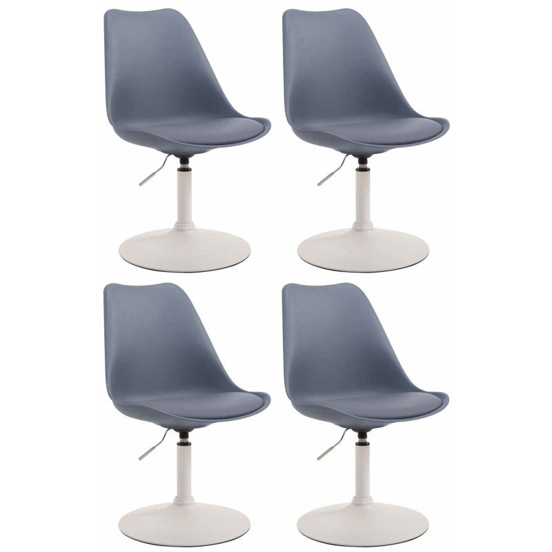 Lot de 4 chaises de salle à manger Maverick W en plastique gris