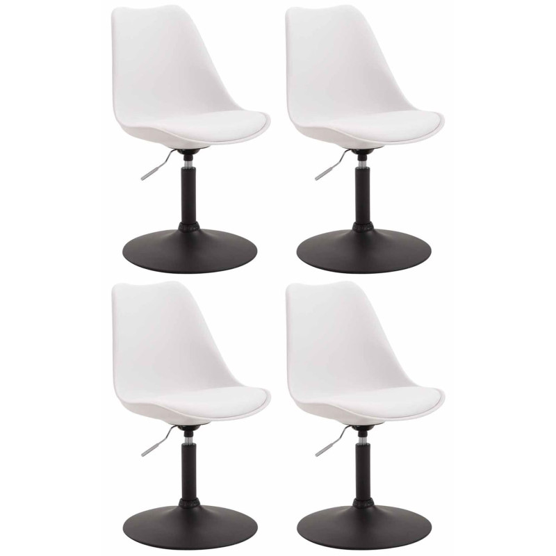 Lot de 4 chaises de salle à manger Maverick B en plastique blanc