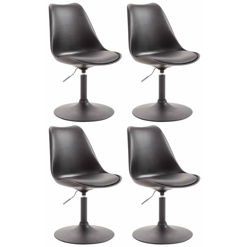 Lot de 4 chaises de salle à manger Maverick B en plastique noir