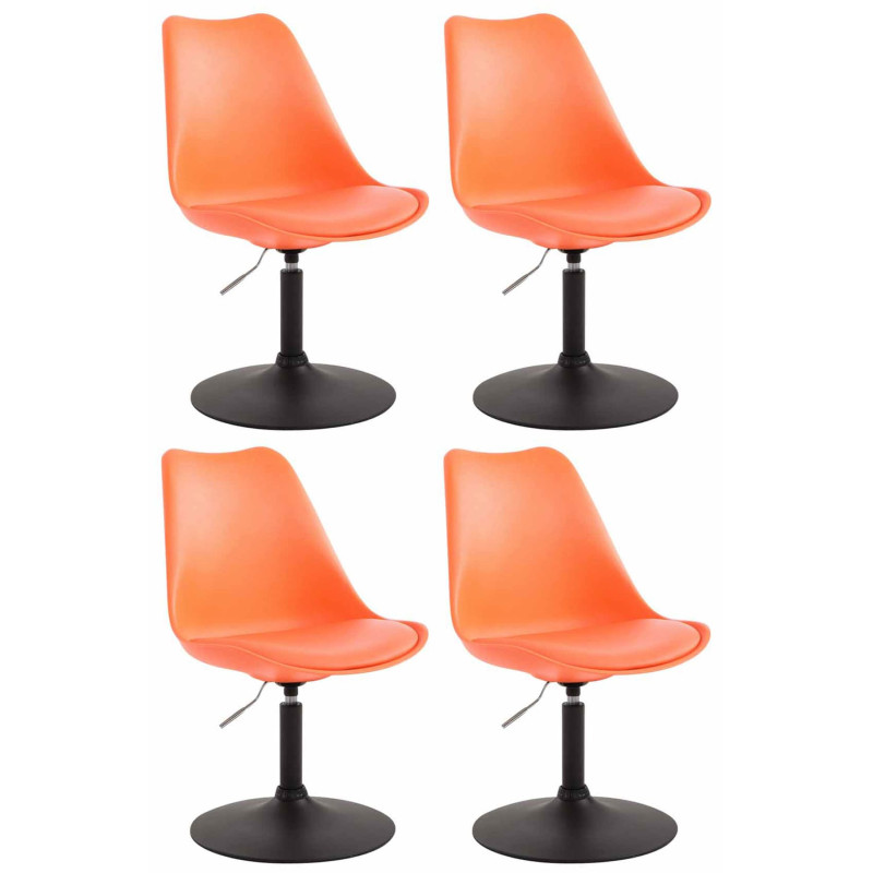 Lot de 4 chaises de salle à manger Maverick B en plastique orange