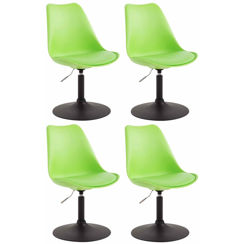 Lot de 4 chaises de salle à manger Maverick B en plastique vert