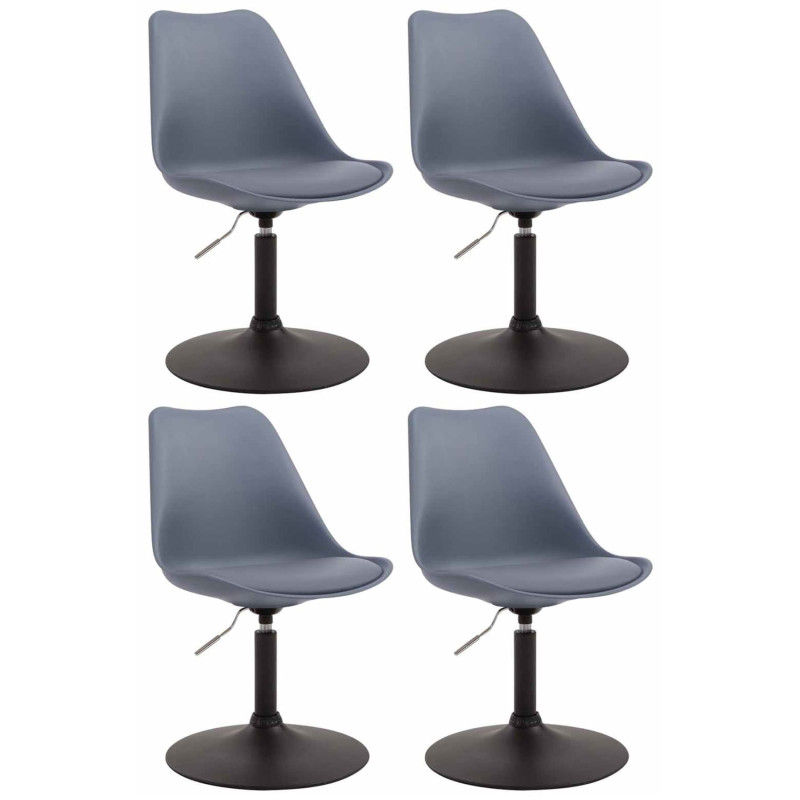 Lot de 4 chaises de salle à manger Maverick B en plastique gris