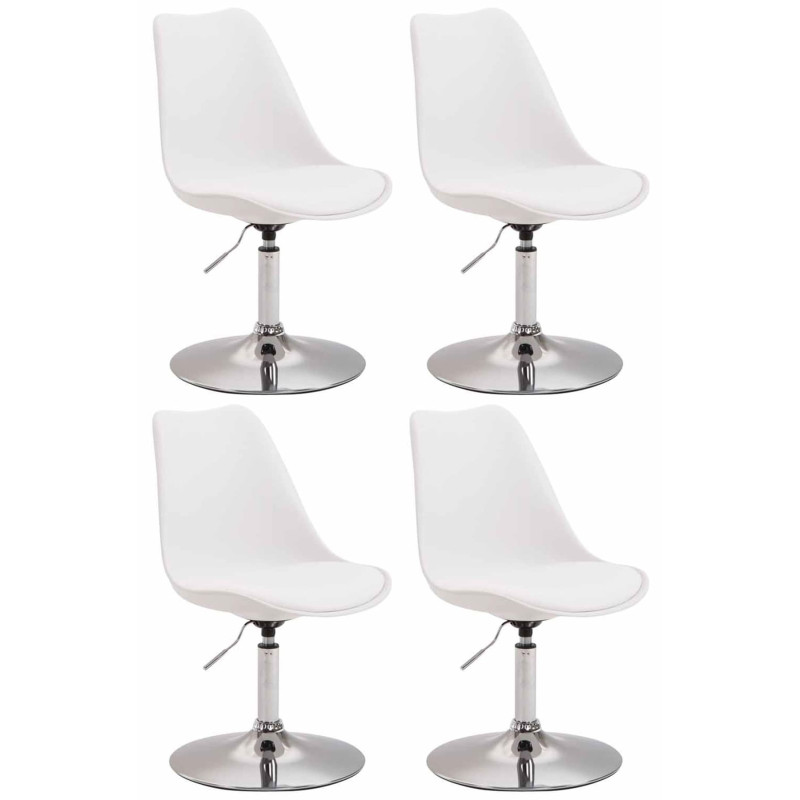 Lot de 4 chaises de salle à manger Maverick C en plastique blanc