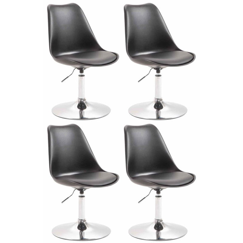 Lot de 4 chaises de salle à manger Maverick C en plastique noir