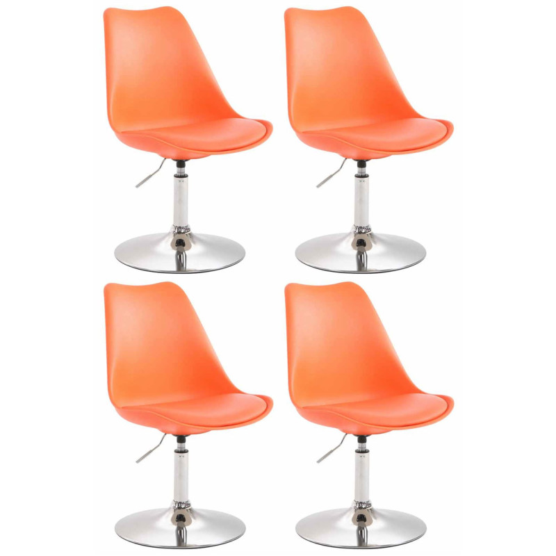 Lot de 4 chaises de salle à manger Maverick C en plastique orange