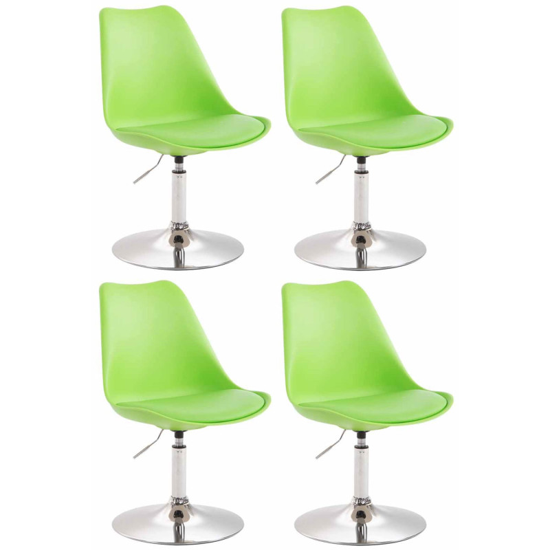 Lot de 4 chaises de salle à manger Maverick C en plastique vert