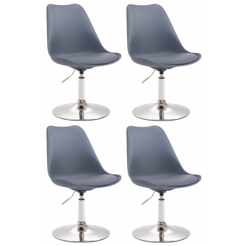 Lot de 4 chaises de salle à manger Maverick C en plastique gris
