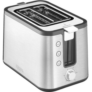 KRUPS KH442D10 Control Line Grille-pain inox, Toaster 2 fentes larges, Remontée extra haute, Fonctions réchauffage et décongélat