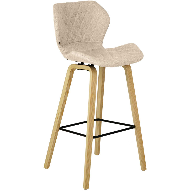 Tabouret de bar Austin en tissu crème