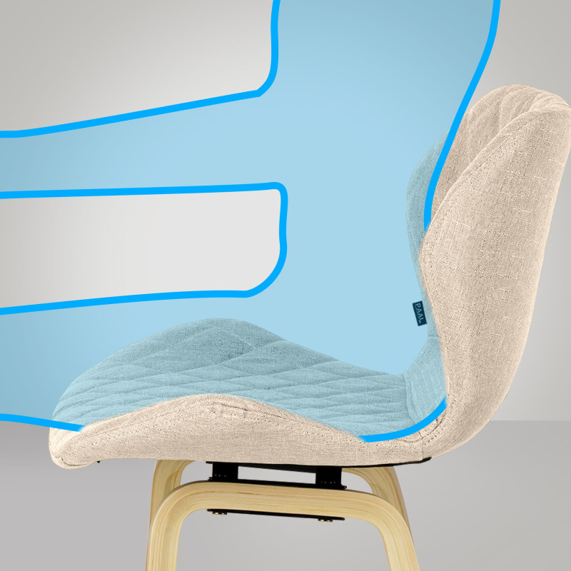 Tabouret de bar Austin en tissu crème