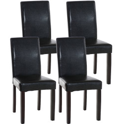 Ensemble de 4 chaises de salle à manger Ina, marron foncé/noir