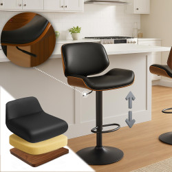 Sgabello da bar Beverley B in similpelle color noce/nero