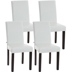 Ensemble de 4 chaises de salle à manger Ina, marron foncé et blanc