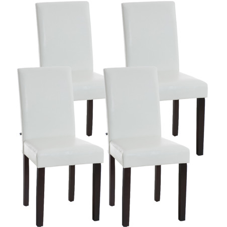Ensemble de 4 chaises de salle à manger Ina, marron foncé et blanc