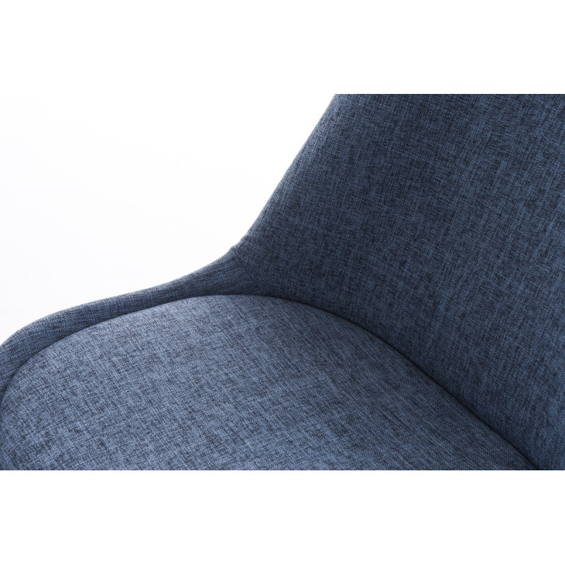 Chaise Pegleg, en tissu, ronde, noire/bleue