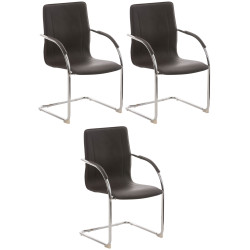 Lot de 3 chaises Melina marron