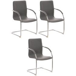 Lot de 3 chaises Melina grises