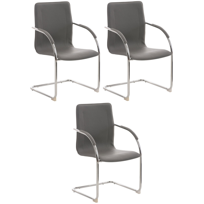 Lot de 3 chaises Melina grises