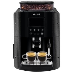 KRUPS YY8135FD Essential Machine a café, Broyeur a grain, Cafetiere expresso, Buse vapeur, Cappuccino, Fabriqué en France, Noire