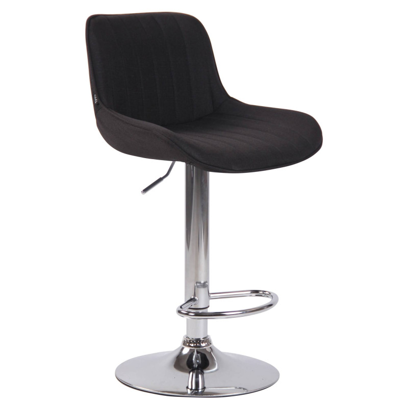 Lot de 2 tabourets de bar Lentini tissu chrome noir