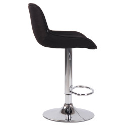 Lot de 2 tabourets de bar Lentini tissu chrome noir