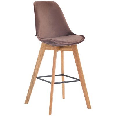 Tabouret de bar Metz velours naturel