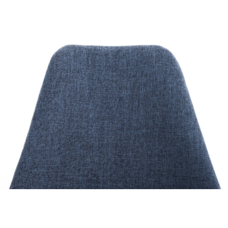 Chaise Pegleg, en tissu, carrée, blanche/bleue