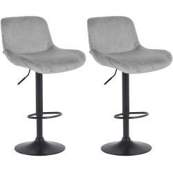 Lot de 2 tabourets de bar Solon noir gris