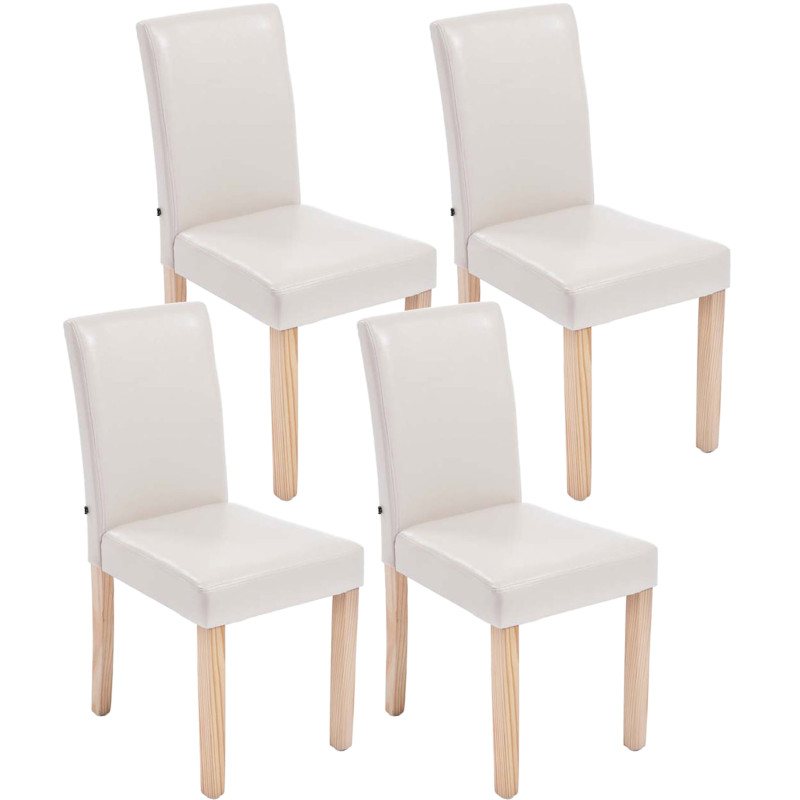 Ensemble de 4 chaises de salle à manger Ina Natura crème