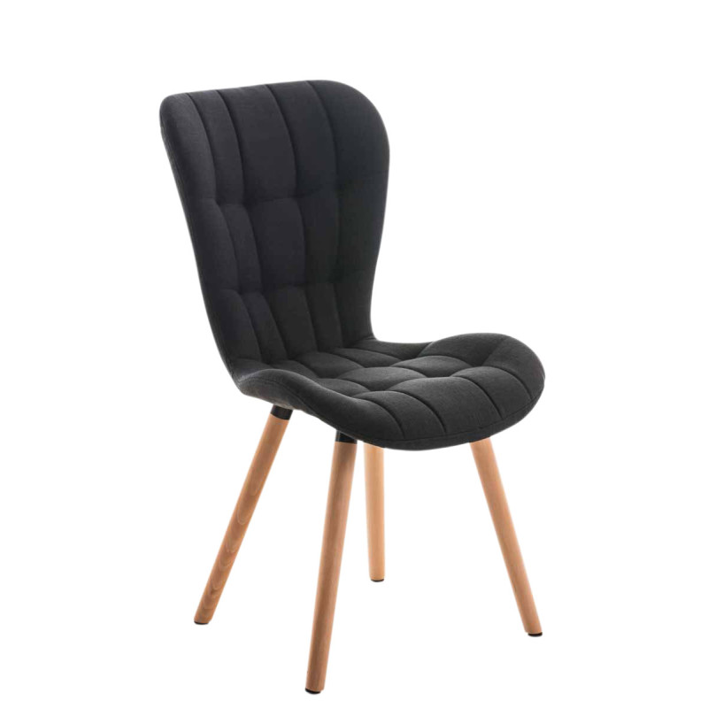 Chaise Elda, tissu noir naturel