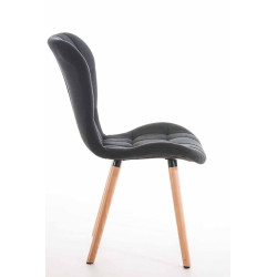 Chaise Elda, tissu noir naturel