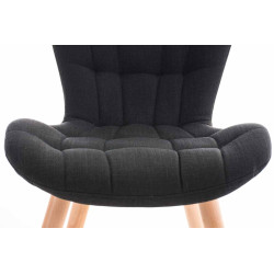 Chaise Elda, tissu noir naturel