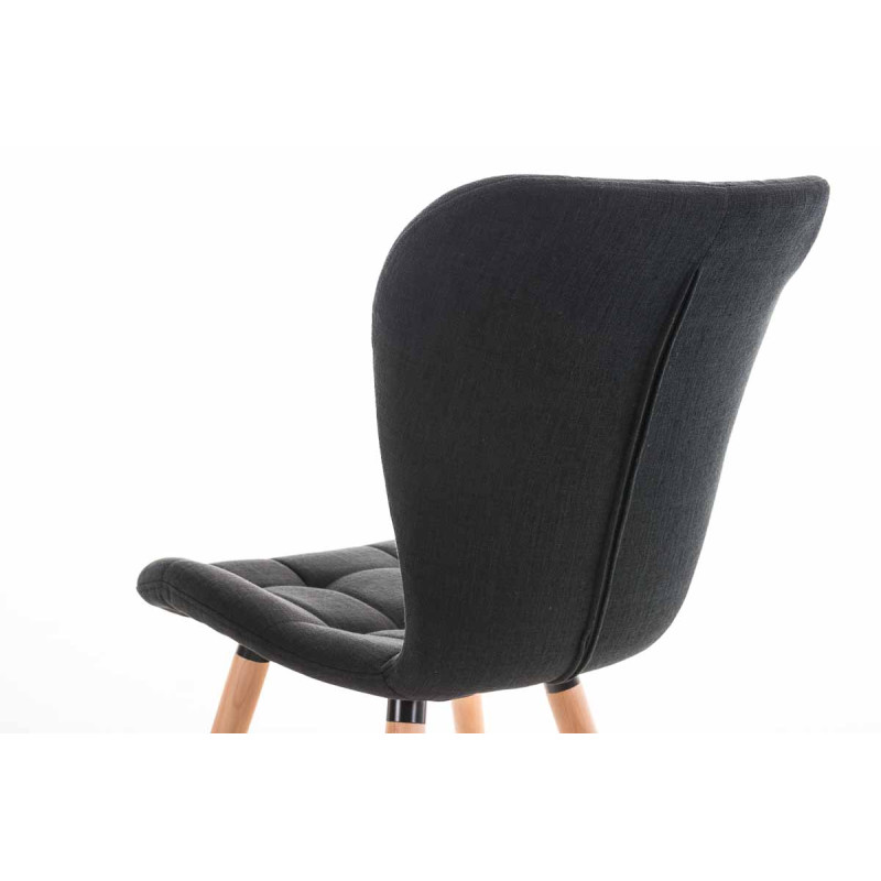 Chaise Elda, tissu noir naturel