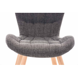 Chaise Elda, tissu : gris clair naturel