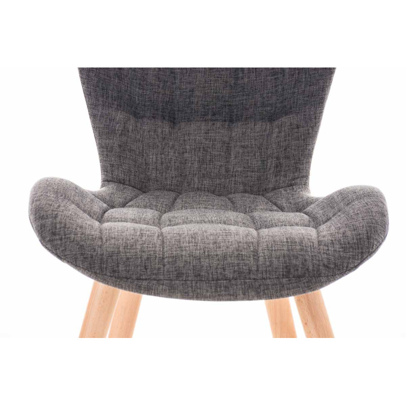 Chaise Elda, tissu : gris clair naturel