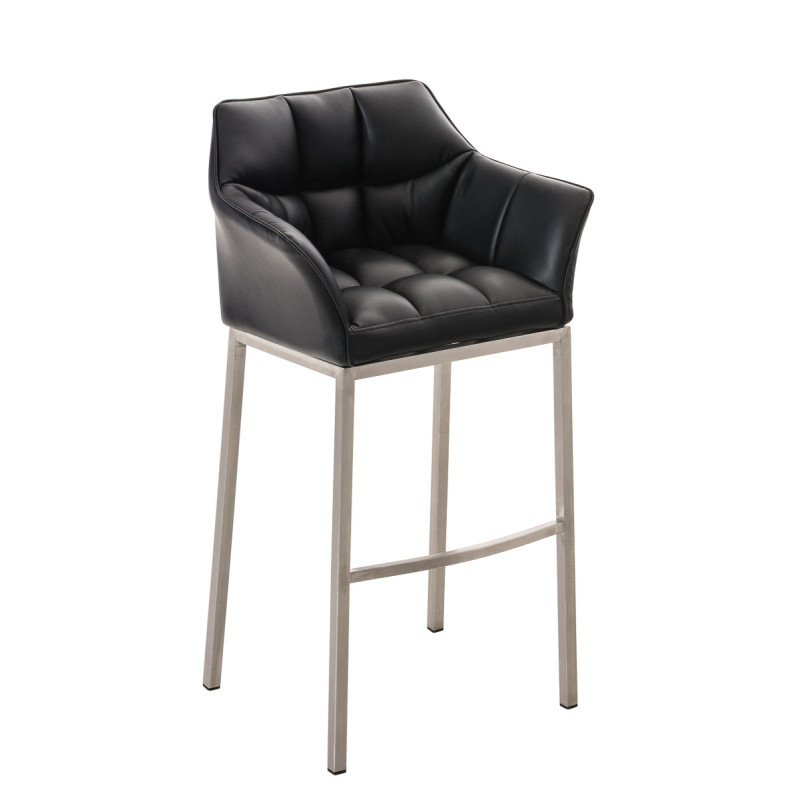 Tabouret de bar Damaso E avec structure à 4 pieds noir