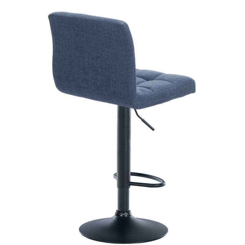 Tabouret de bar Calma tissu noir bleu