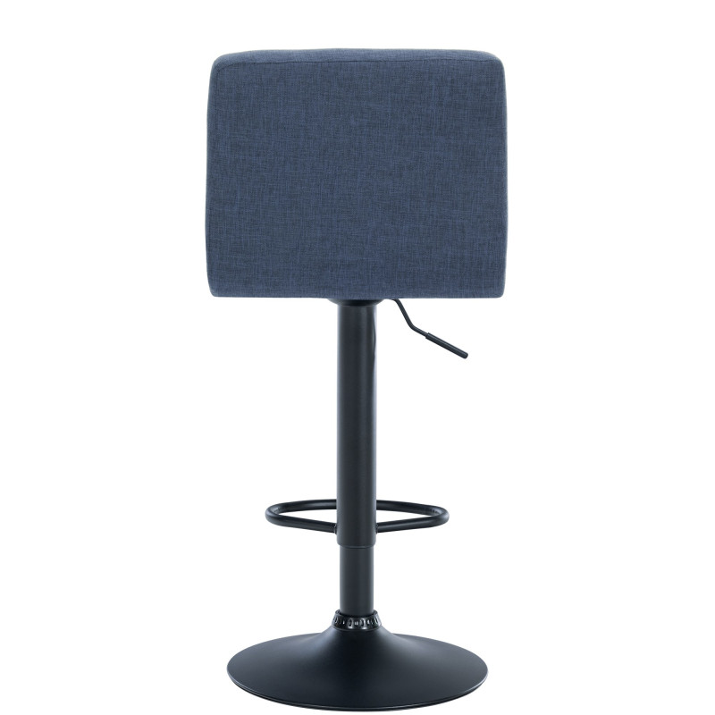 Tabouret de bar Calma tissu noir bleu