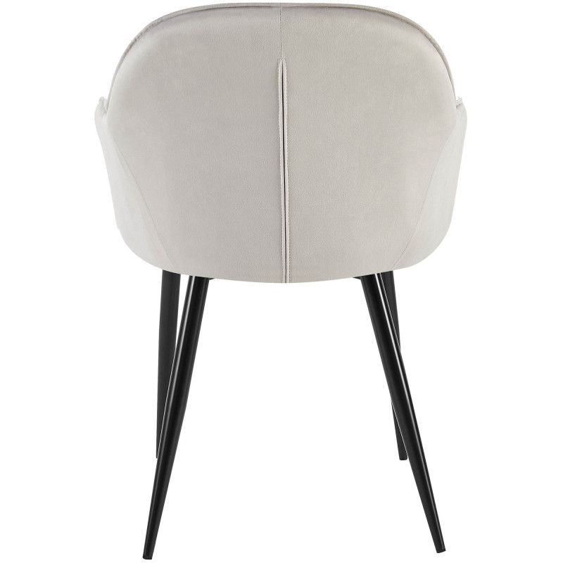 Lot de 2 chaises de salle à manger en velours Boise | gris