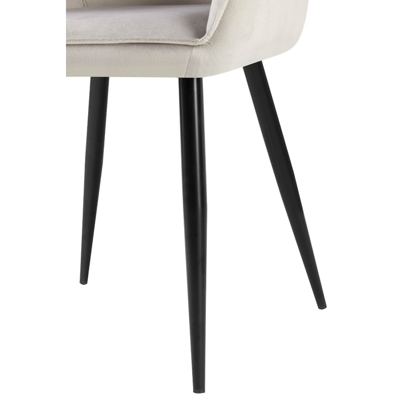 Lot de 2 chaises de salle à manger en velours Boise | gris