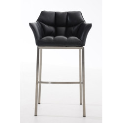 Tabouret de bar Damaso E avec structure à 4 pieds noir