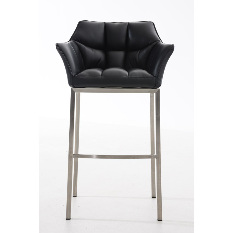 Tabouret de bar Damaso E avec structure à 4 pieds noir