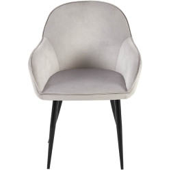 Lot de 2 chaises de salle à manger en velours Boise | gris